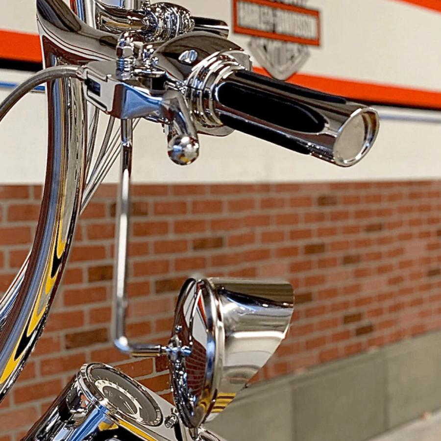 EL REY GANGSTER バイザー付ハーレーミラーセット(クローム) CMC : HD