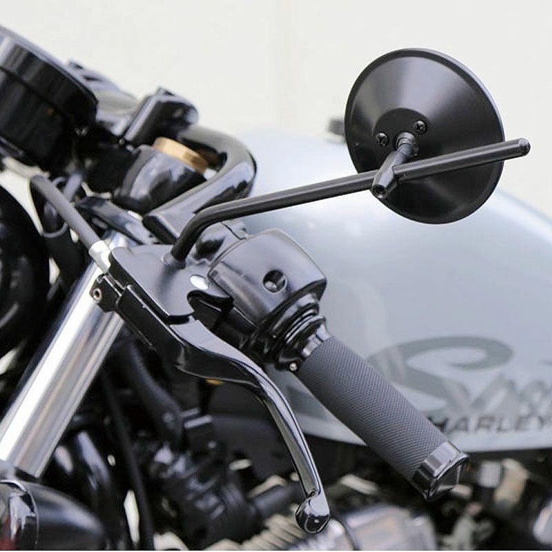 ハーレー 4インチ ラウンドミラー ロング ブラック キジマ HD-07173