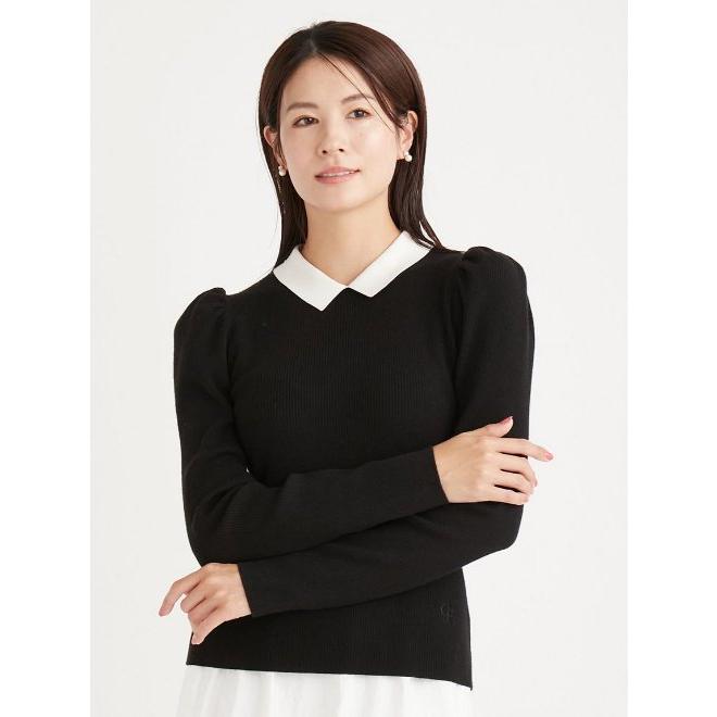 CELFORD（セルフォード） (12%OFF) シルク混衿付きニットプルオーバー