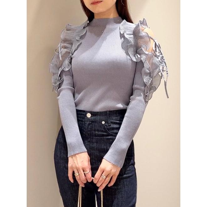 SNIDEL（スナイデル） (セール20%OFF) プリーツフリルドッキングニット