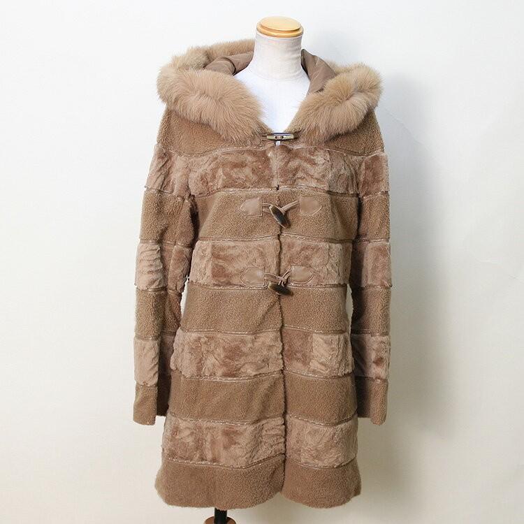 パールラム レッキスラビット ファー コート キャメル レディース