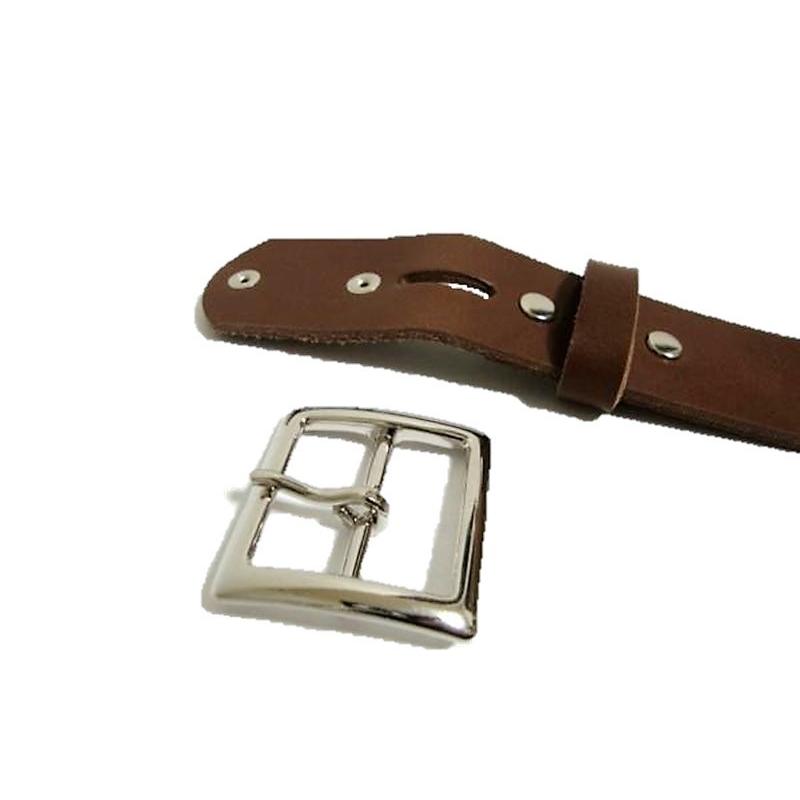 栃木レザー フラワー型 スタッズベルト チョコ アクアブルースポッツ