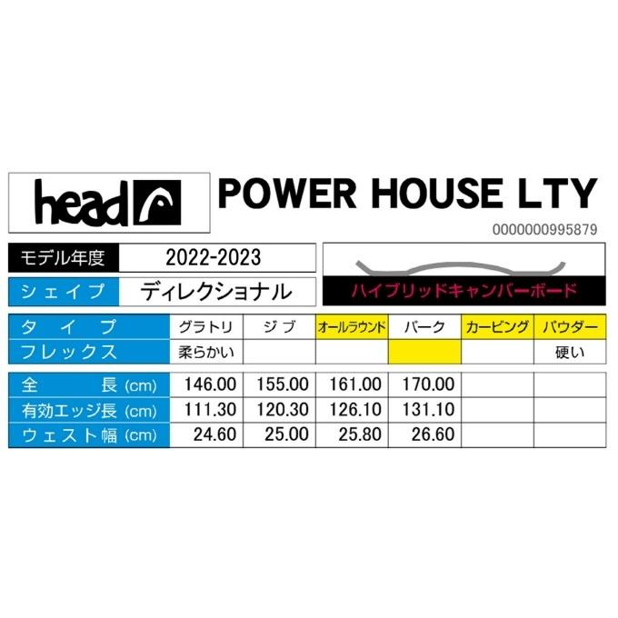 HEAD（ヘッド） スノーボード 板 メンズ パワーハウス LTY POWERHOUSE