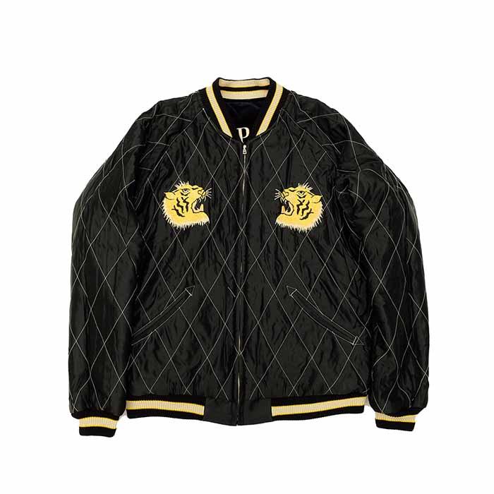 希少】テーラー東洋 スカジャン 虎×日本地図 プリント 別珍 希少