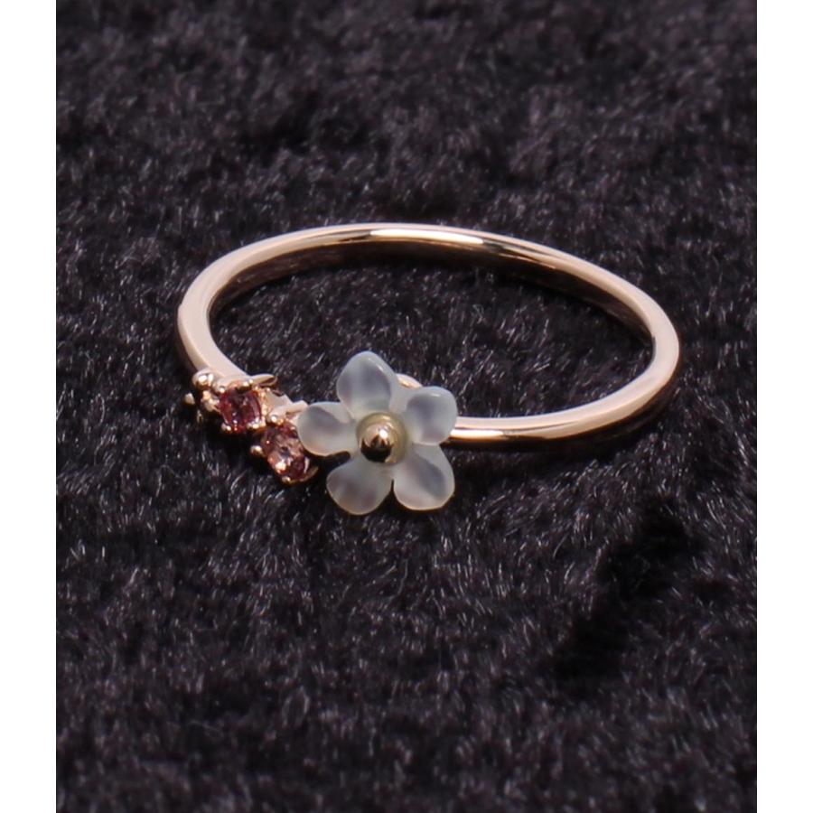 美品 サマンサティアラ ピンキーリング 指輪 K10 シェル ピンク