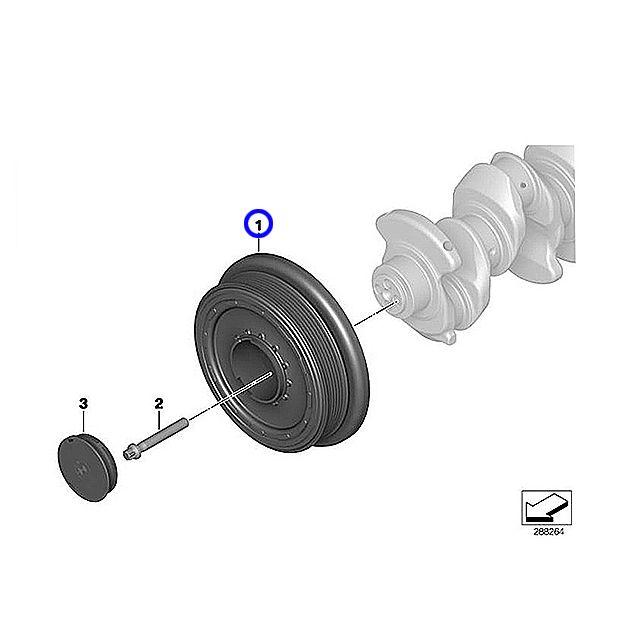 BMW クランクプーリー BMW X3シリーズ F25 20d WY20 N47 直4エンジン