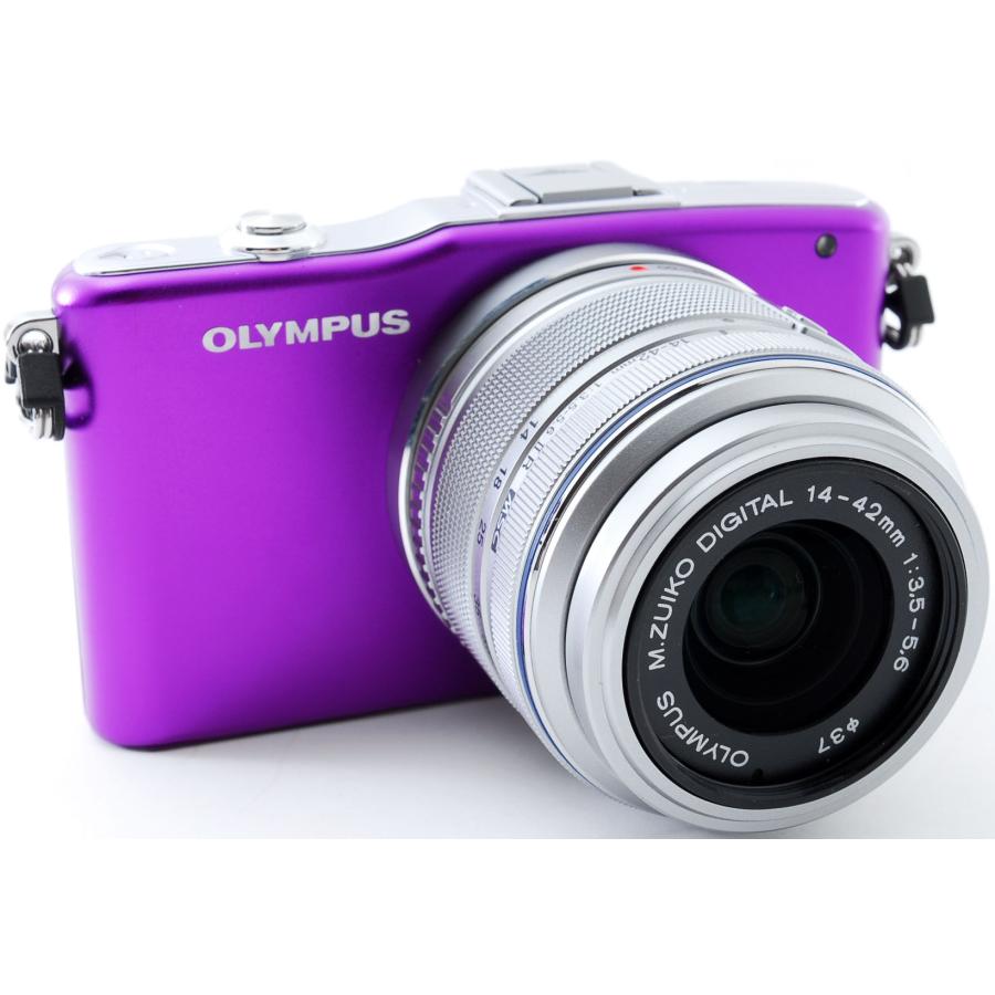OLYMPUS PEN オリンパス ミラーレス mini E-PM1 レンズキット パープル