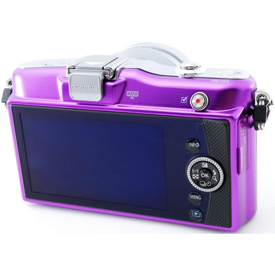 OLYMPUS PEN オリンパス ミラーレス mini E-PM1 レンズキット パープル
