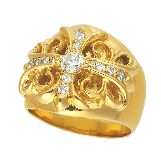 CHROME HEARTS（クロムハーツ） キーパーリング 22Kゴールド パヴェ