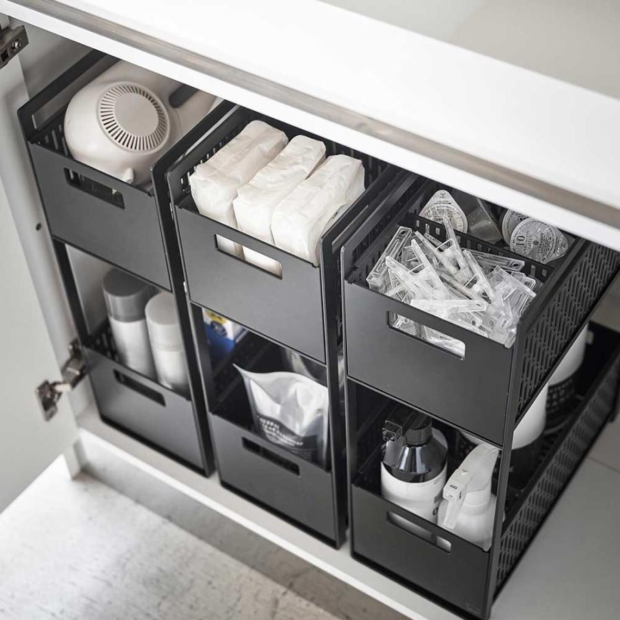 tower 山崎実業 公式 シンク下収納バスケット 2段 タワー シンク下収納