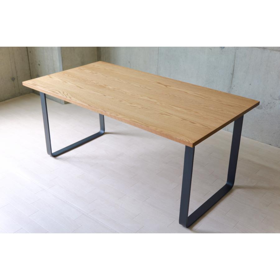 ダイニングテーブル 無垢天板 アイアン脚 オーク 140 160 180 無垢材