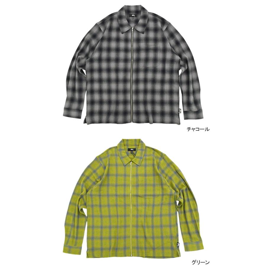 STUSSY（ステューシー） シャツ 長袖 メンズ Twisted Yarn Plaid Zip