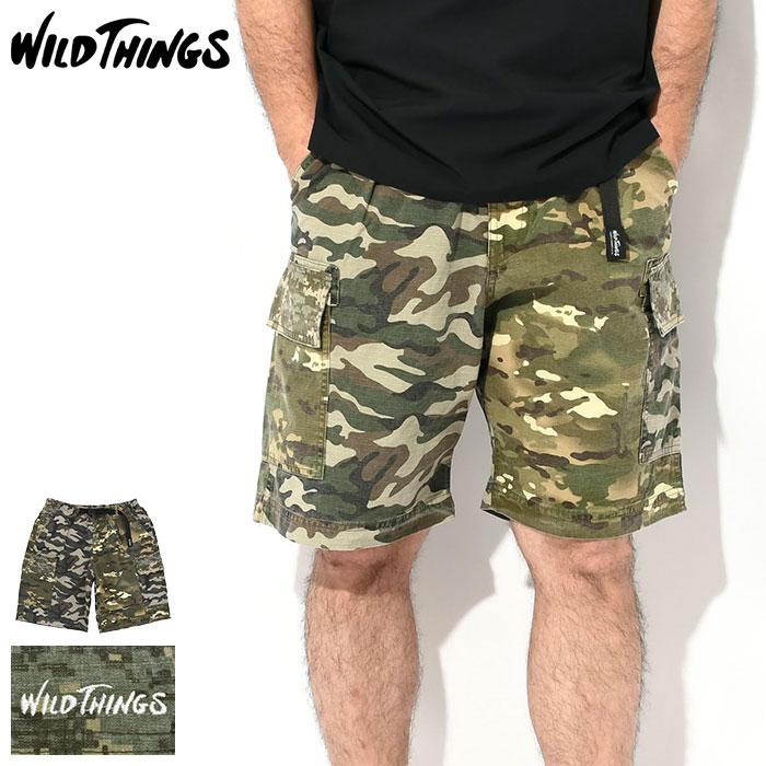 WILD THINGS（ワイルドシングス） ハーフパンツ メンズ カモ リップ