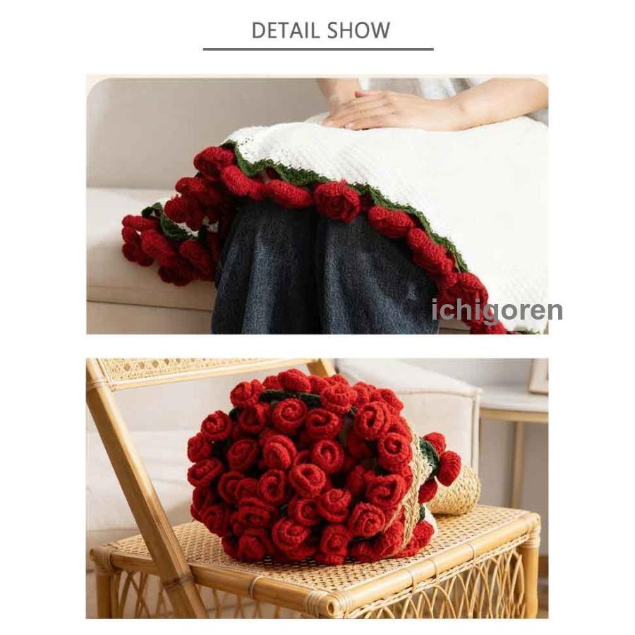 花束ブランケット 160cm 大判 99輪バラ 枯れない花 ブーケブランケット