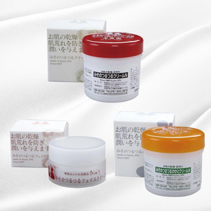 みそのつるつるクリーム3種類セット（全身用・かかと用・フェイス用