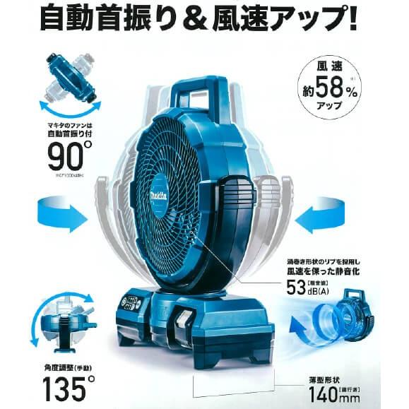 マキタ（makita） 充電式ファン CF203DZW 白 （本体のみ） バッテリー