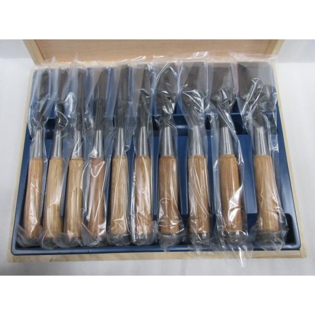 兼友 別誂 追入 のみ 手づくり本鍛 鑿 10本組 謹製木箱入 ノミ 大工