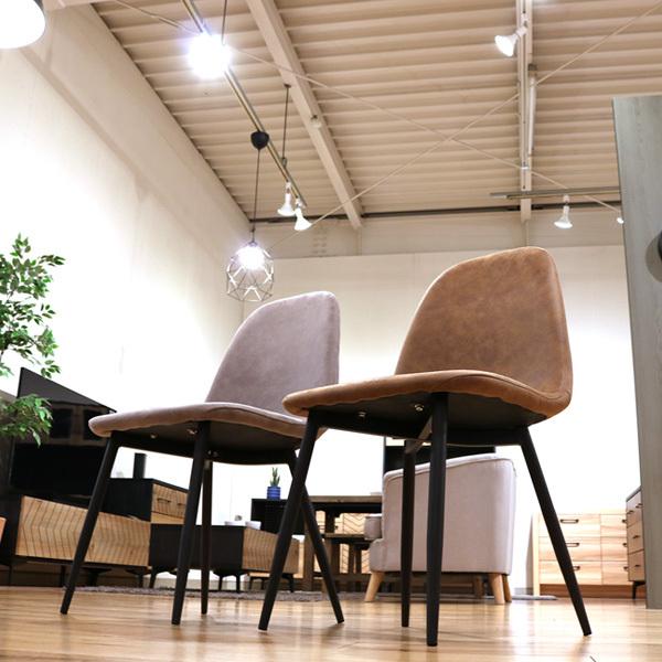 ダイニングチェア 2脚セット アンティーク風 アイアン グレー ブラウン