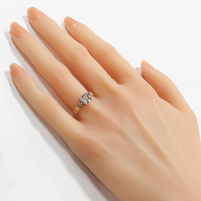 K18 Pt900 ダイヤモンド リング】約3.2g 12.5号 ベルト 18金イエロー