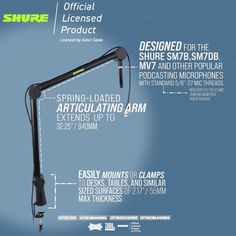 Shure by Gator / SH-BROADCAST1 デスクトップマイクアームスタンド