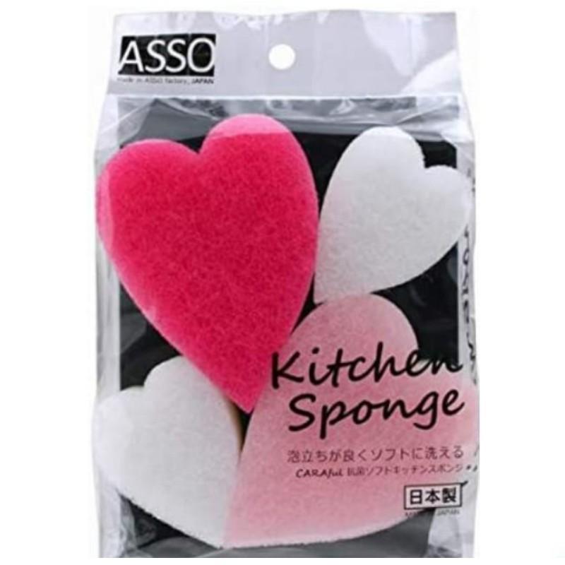 ワイズ(日用品) （CARAful 抗菌ソフトキッチンスポンジ ハート 4個入