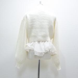 COCODEAL(ココディール)【ペプラムブラウス×パフスリーブニットセット