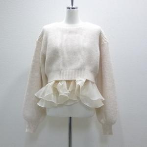 COCODEAL(ココディール)【ペプラムブラウス×パフスリーブニットセット