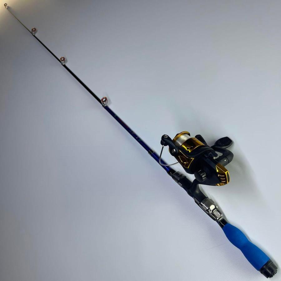 1m竿 リールセット 糸付き コンパクトロッド 釣り竿 短竿 ブラクリ