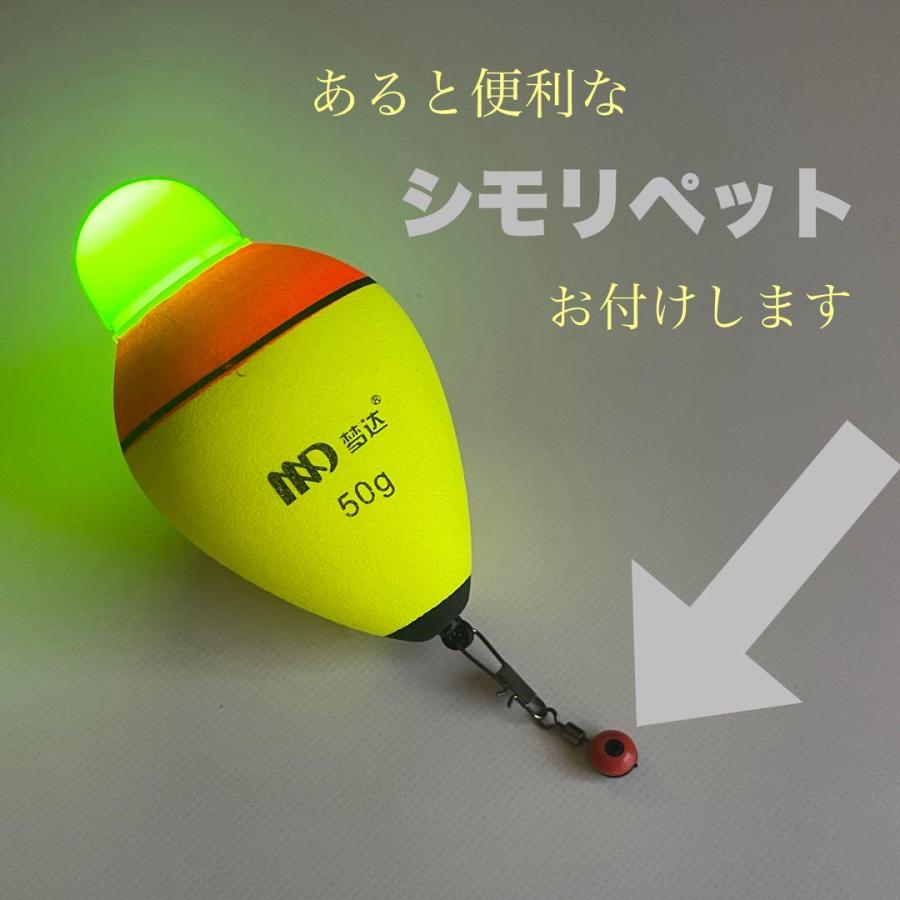 カラーチェンジ対応 電気ウキ 10号 2個セット 電池付 高輝度LED 緑赤