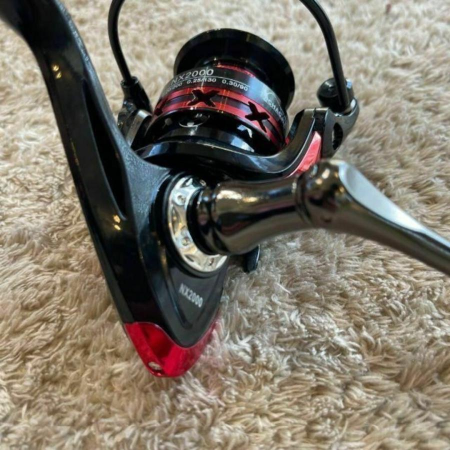 スピニングリール 2000 赤 左右交換可能 海釣り ブラックバス レッド