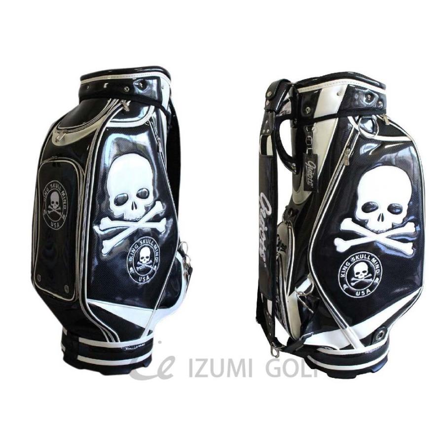 ゴルフ GUIOTE キャディバッグ 9.5型 カートタイプ スカル ブラック PU