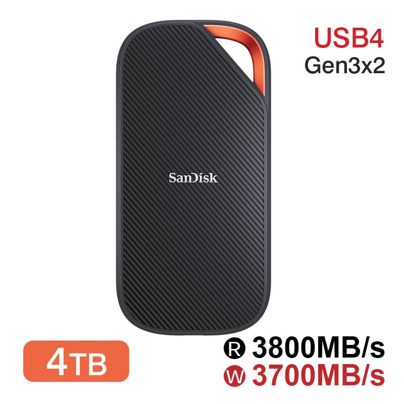 SanDisk（サンディスク） ポータブルSSD 4TB USB4 Gen 3x2 R:3800MB/s