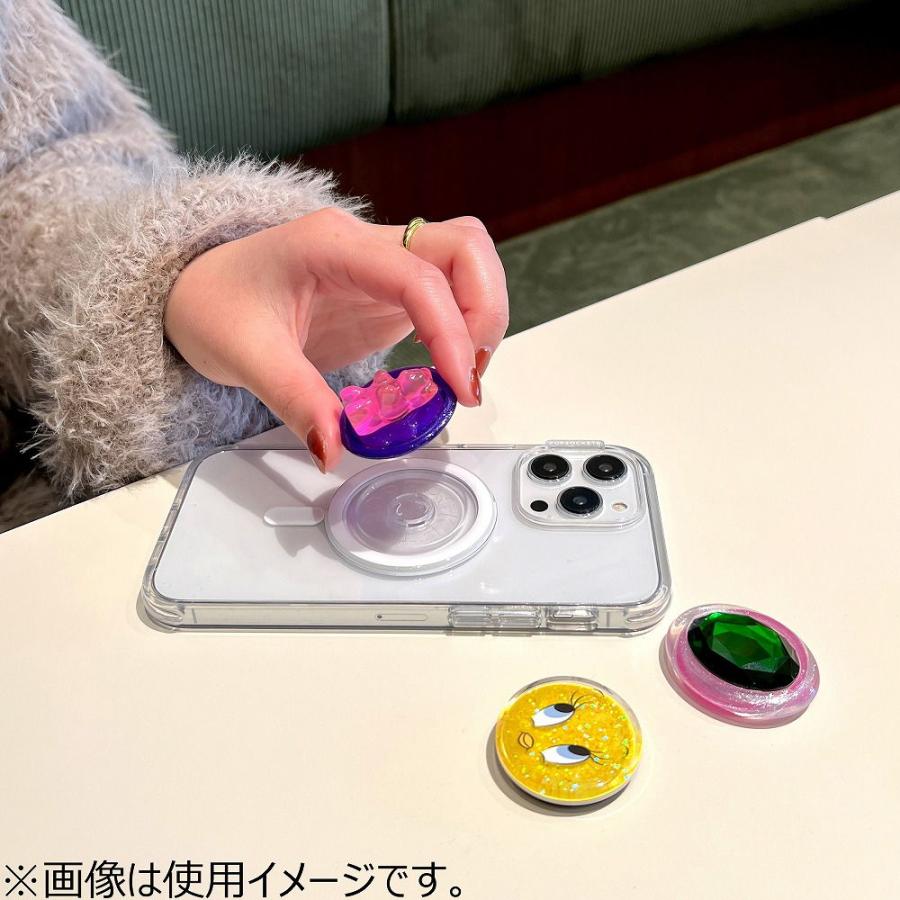 PopSockets スマホグリップ マーメイドオーロラ ポップグリップ CLEAR