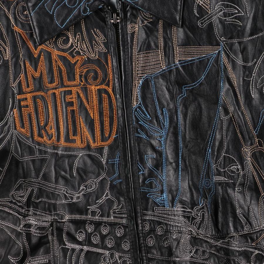 古着 ビッグサイズ 90~00年代 スカーフェイス SCARFACE 総柄 レザー