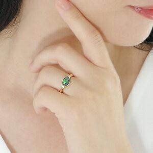 オパールリング 18金 ブラックオパール 指輪 18K ダイヤモンド