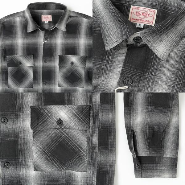 BIG MIKE（ビッグマイク） 1024150 ライト フランネルシャツ オンブレ