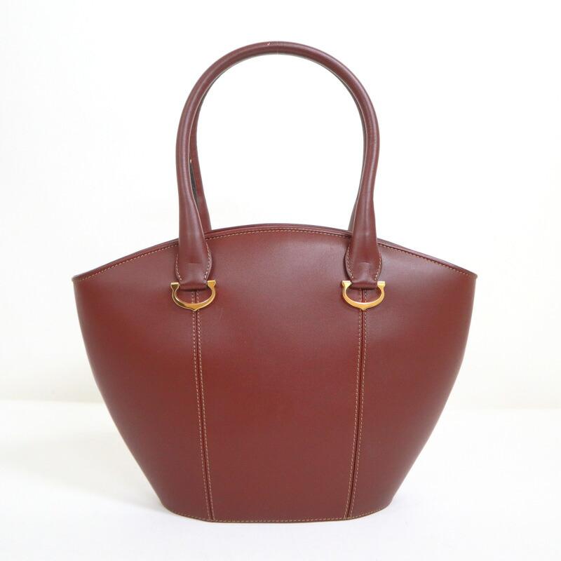 Cartier カルティエ ハンドバッグ マストライン レザー ボルドー