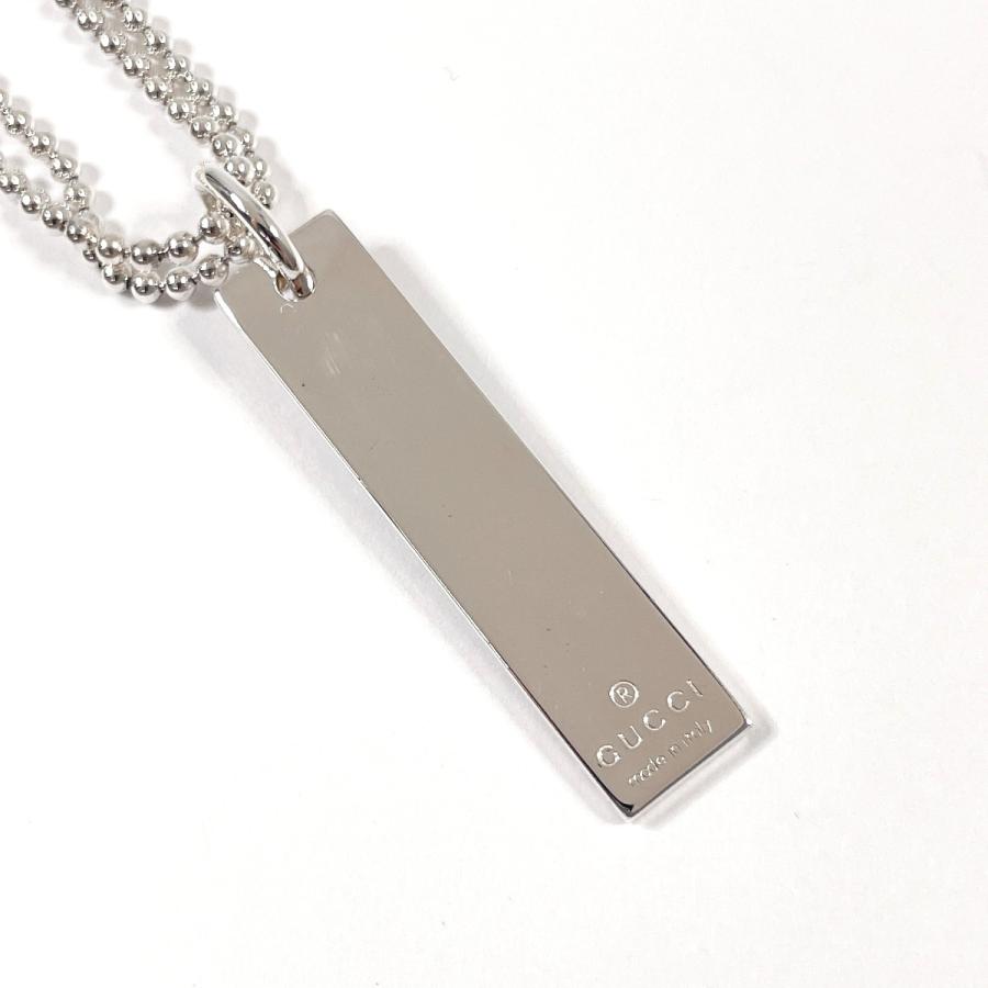 GUCCI（グッチ） ネックレス プレート ダブルボールチェーン シルバー