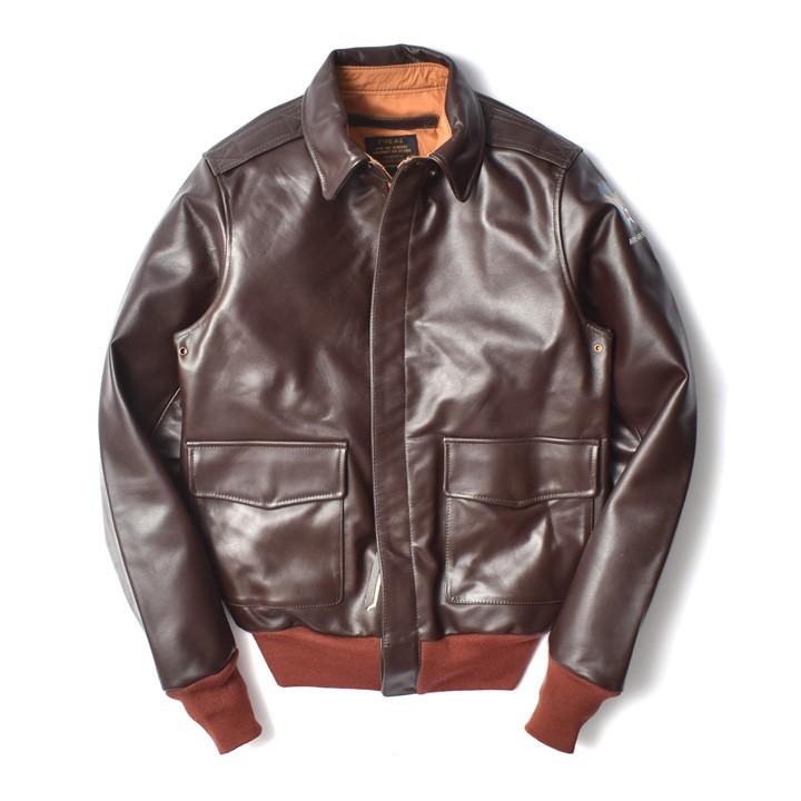 A-2 レザージャケット メンズ 本革 馬革 革ジャン アウター フライト