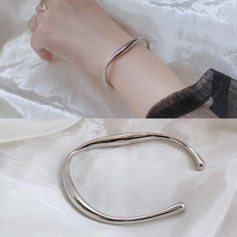 オープン バングル ブレスレット シルバー925 刻印入 アレルギー対応