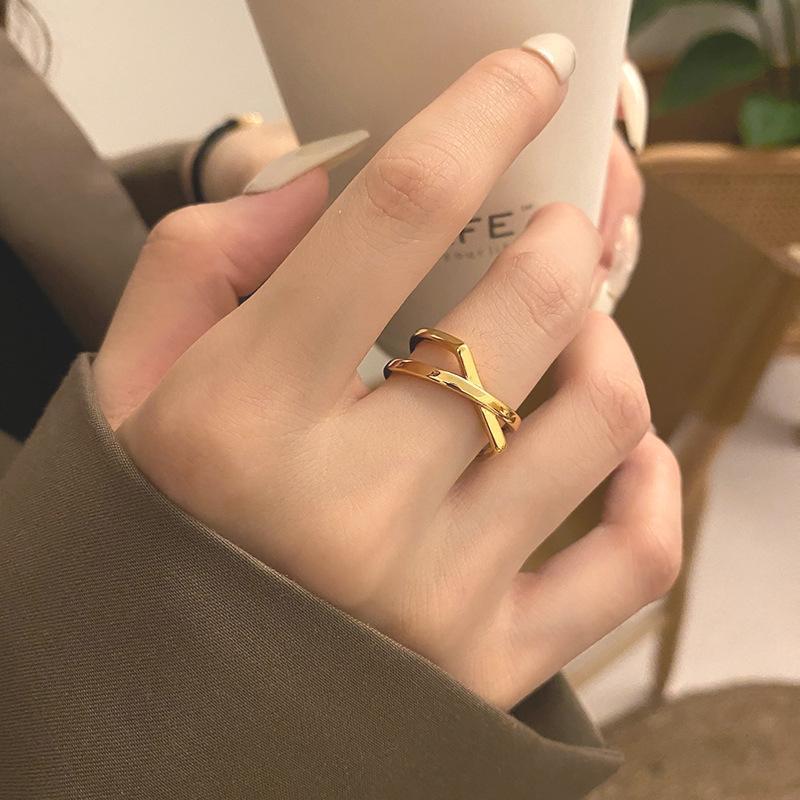 リング 指輪 クロスリング フリーサイズ シルバー925 金属アレルギー