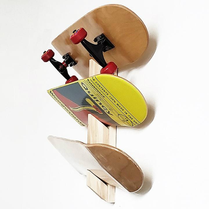 スケートボードラック 壁掛け diy 壁美人 ディスプレー ウッド 木製品