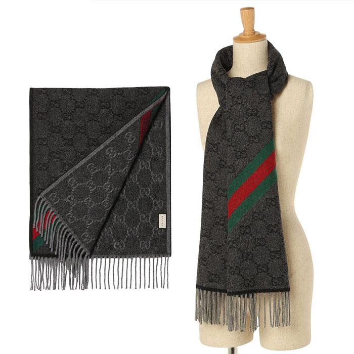 GUCCI（グッチ） マフラー 570603 3G200 1466 LEAD/DARK GREEN