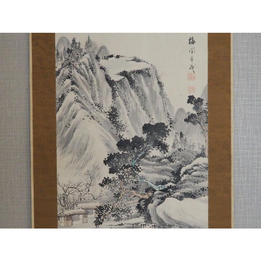 真作】 掛け軸 菅井梅関 ≪山水人物図≫ 中国人物 煎茶 江戸時代 仙台