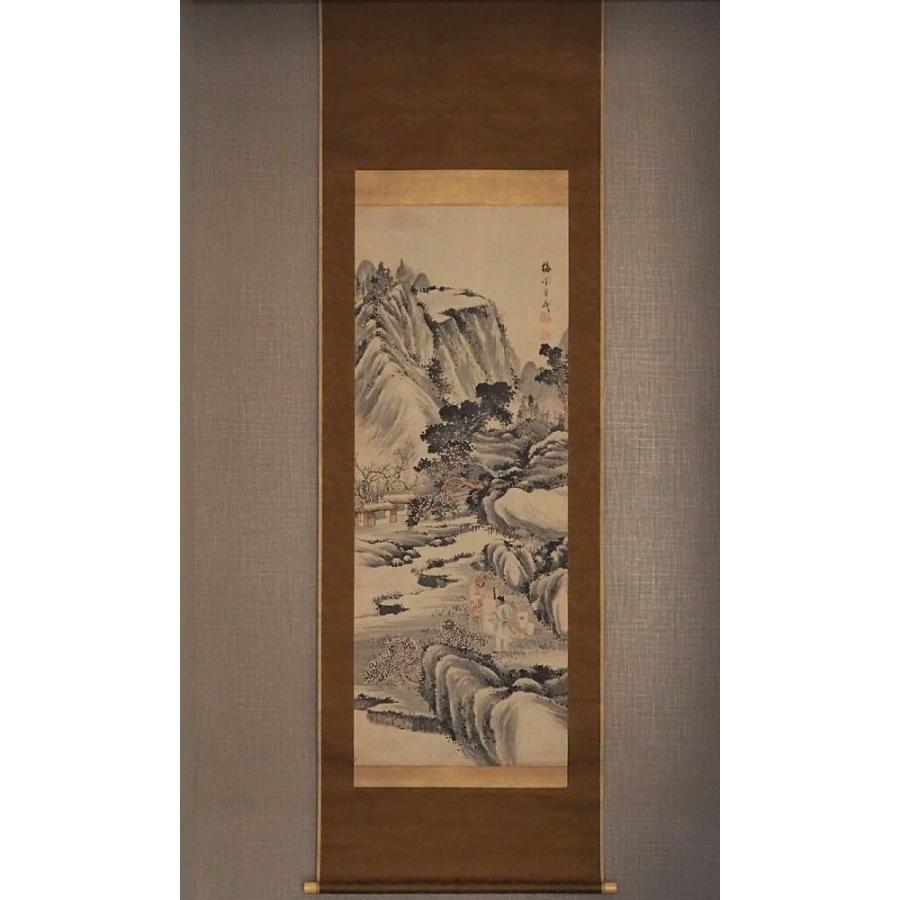 真作】 掛け軸 菅井梅関 ≪山水人物図≫ 中国人物 煎茶 江戸時代 仙台