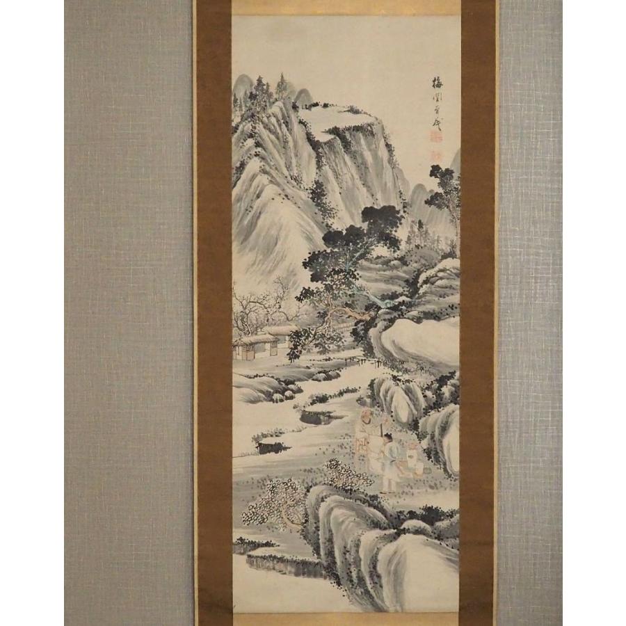真作】 掛け軸 菅井梅関 ≪山水人物図≫ 中国人物 煎茶 江戸時代 仙台