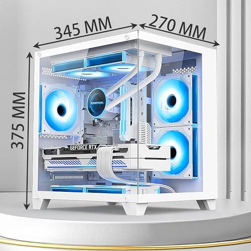 pcケース ミドルタワー 強化ガラスモデル micro-atx ホワイト White