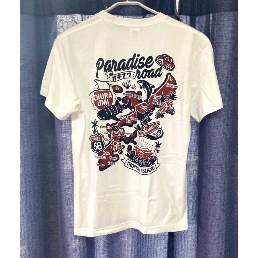 沖縄Tシャツ沖縄Tシャツ パラダイスロード CHURAISLAND 沖縄地図 白