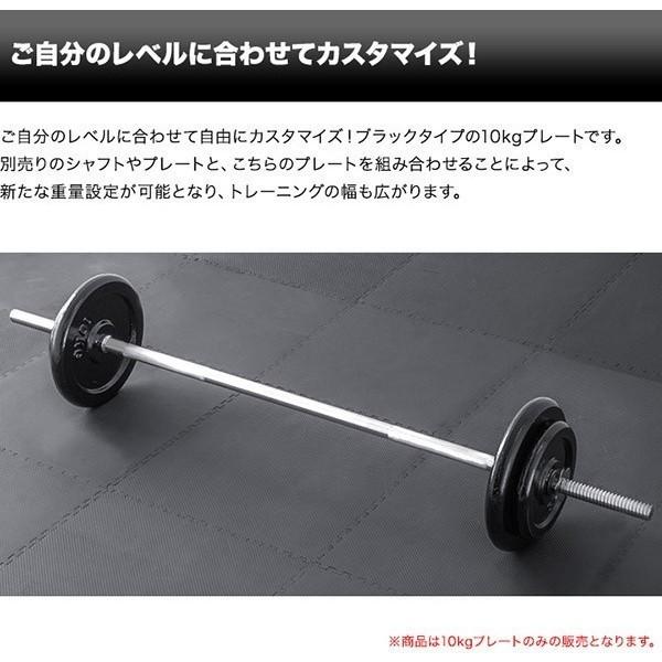 1年保証 バーベル 用 プレート 10kg 2個セット ブラックアイアン 追加