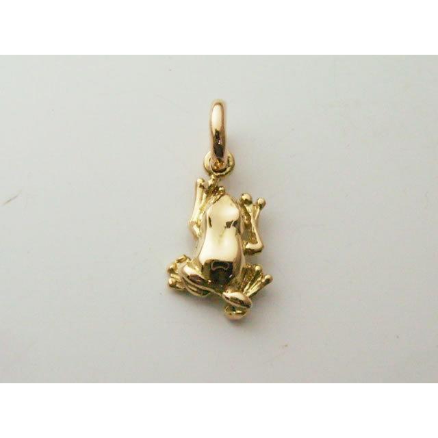 18Kゴールド】18金製のカエルペンダントトップ【フロッグ・かえる